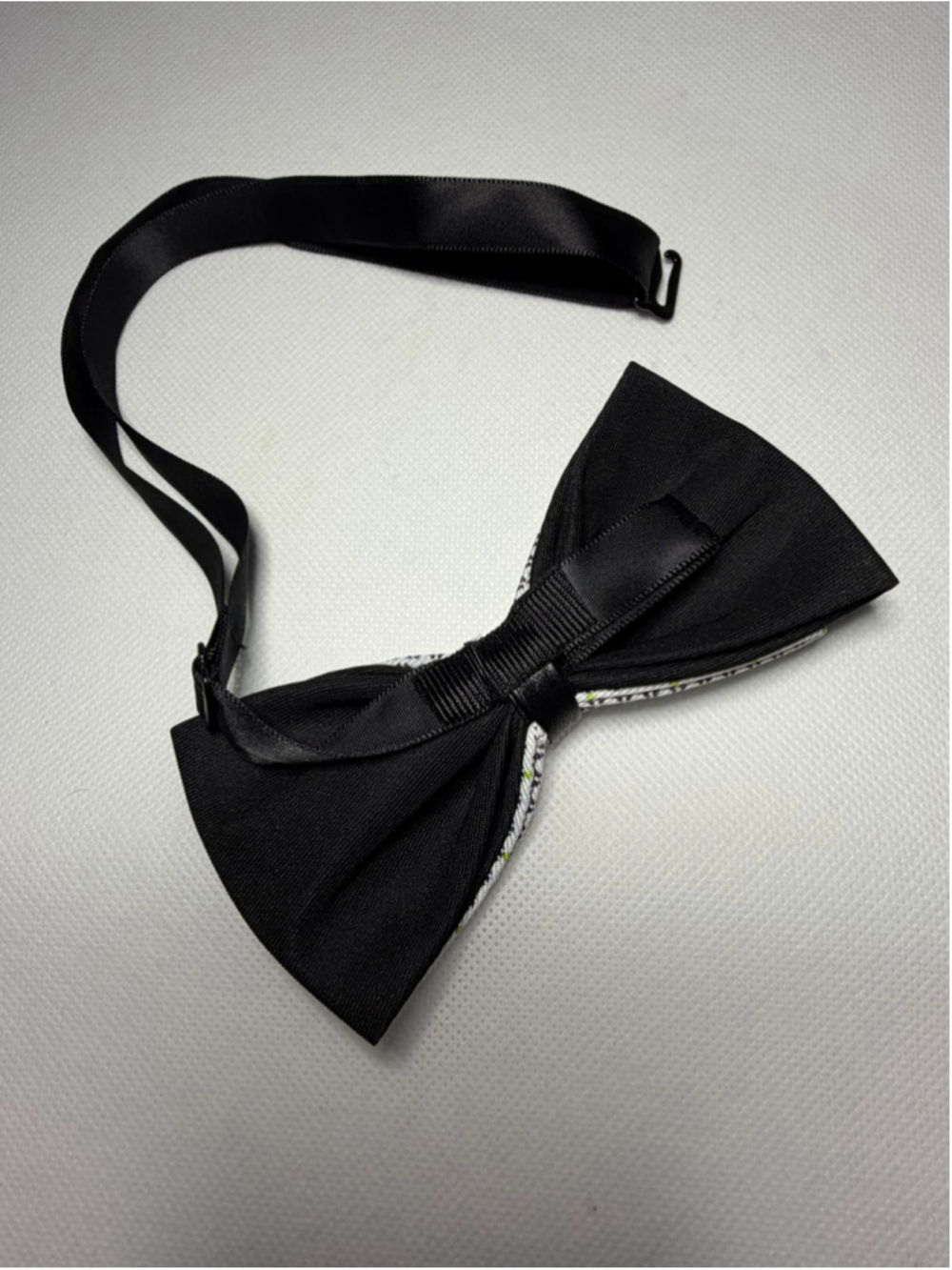 Boston Terrier Print Adjustable Bow Tie – Black & White with Color Accents - Picture 3 of 3